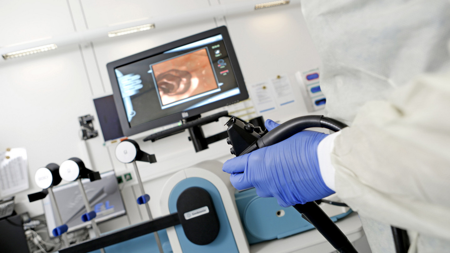 Detailaufnahme des Endoskopie-Simulators.